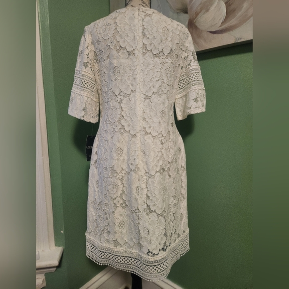 Ralph Lauren Off-White Lace Dress! NWT Sz 10 So Pretty! SAVE 15%! - Picture 3 of 14